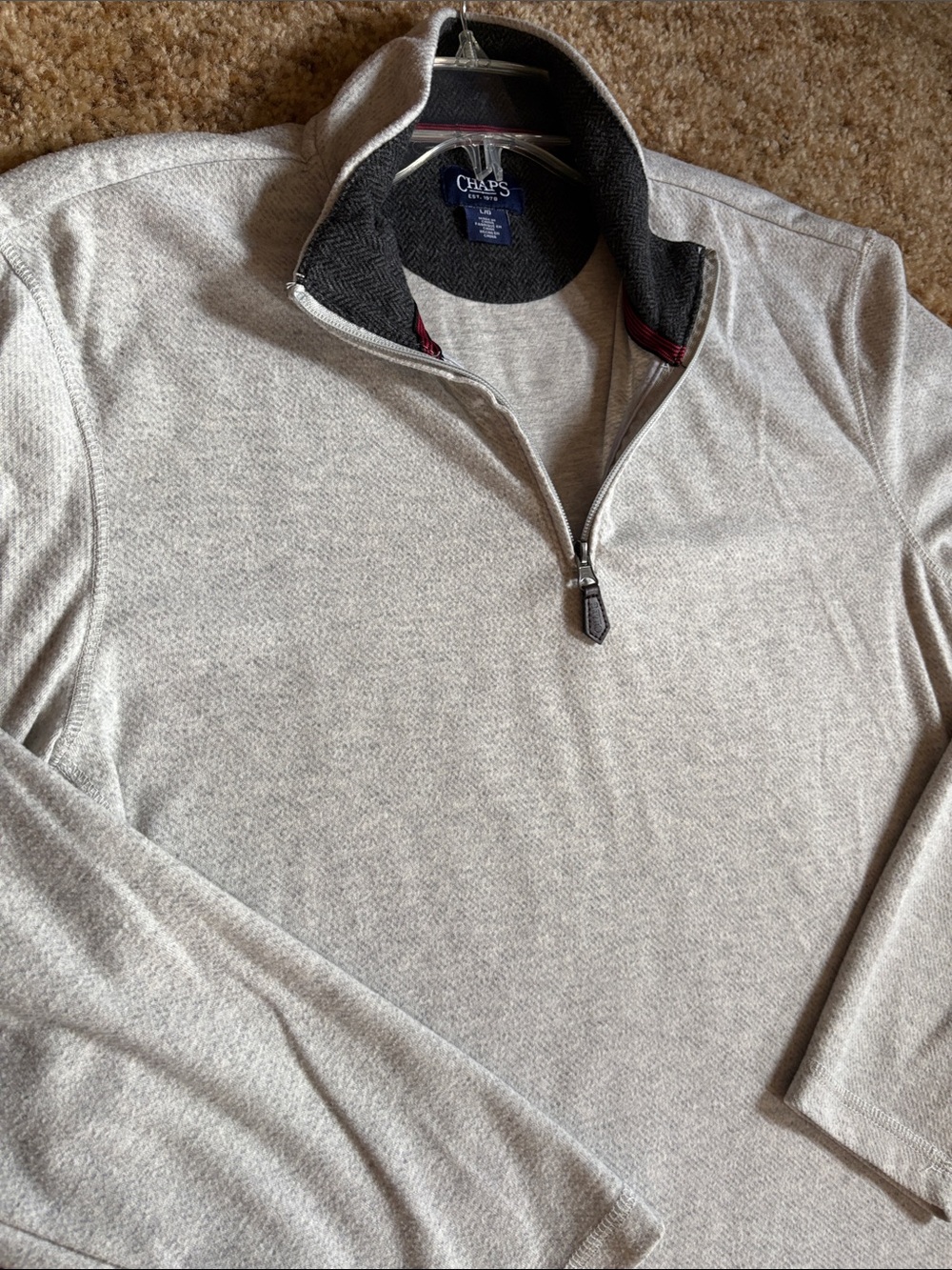 Chaps Gray long sleeve 3/4 zip